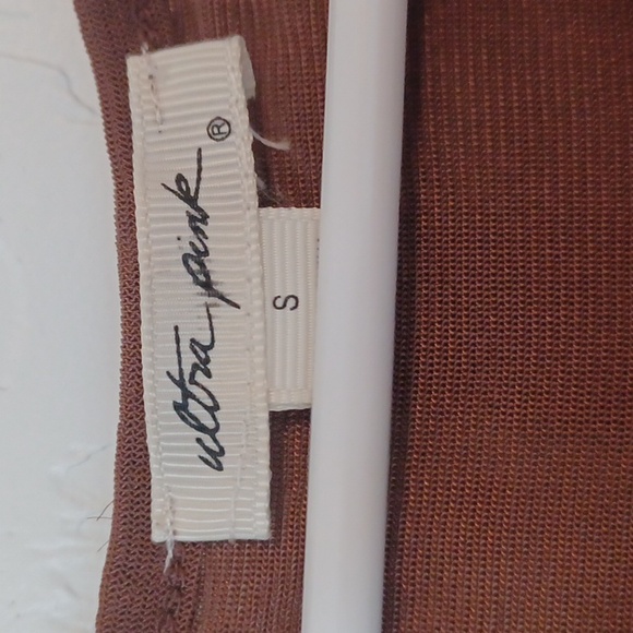 NWOT Ultra Pink Brown Bohemian Lace Flowy Shirt Womans Size Small - Picture 8 of 8